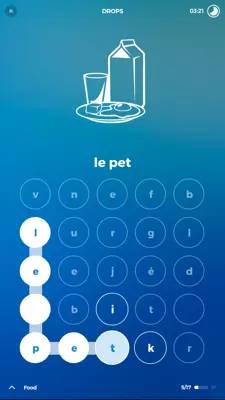 Drops Learn French language and words for free android App screenshot 5